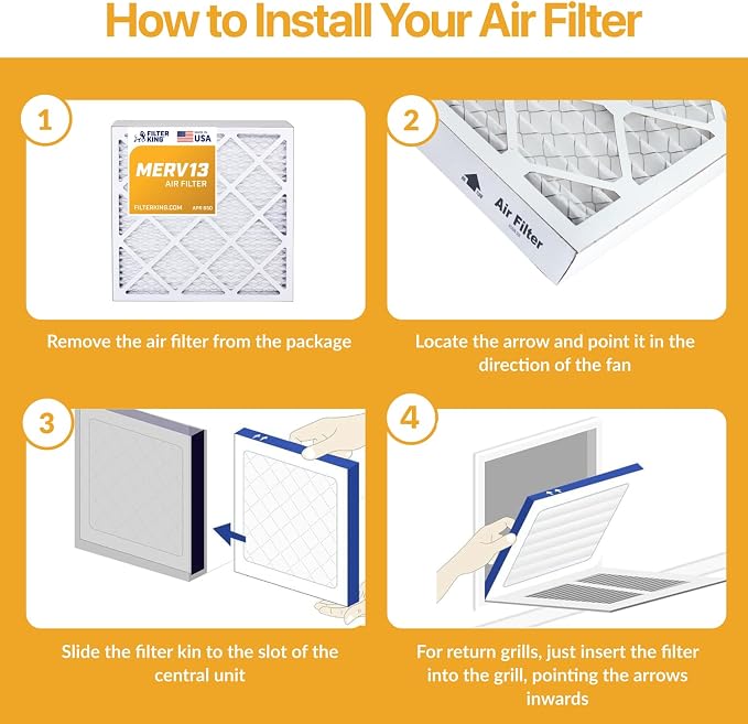 Filter King 16x25x2 Air Filter | 6-PACK | MERV 13 HVAC Pleated A/C Furnace - Image 2