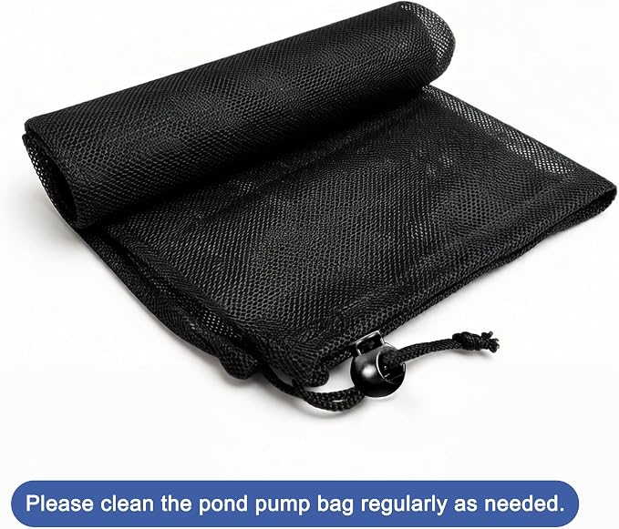 CONQUERALL 12.2x16.1inch Pond Filter Mesh Bag Pump Barrier Bag Black Polyester - Image 6