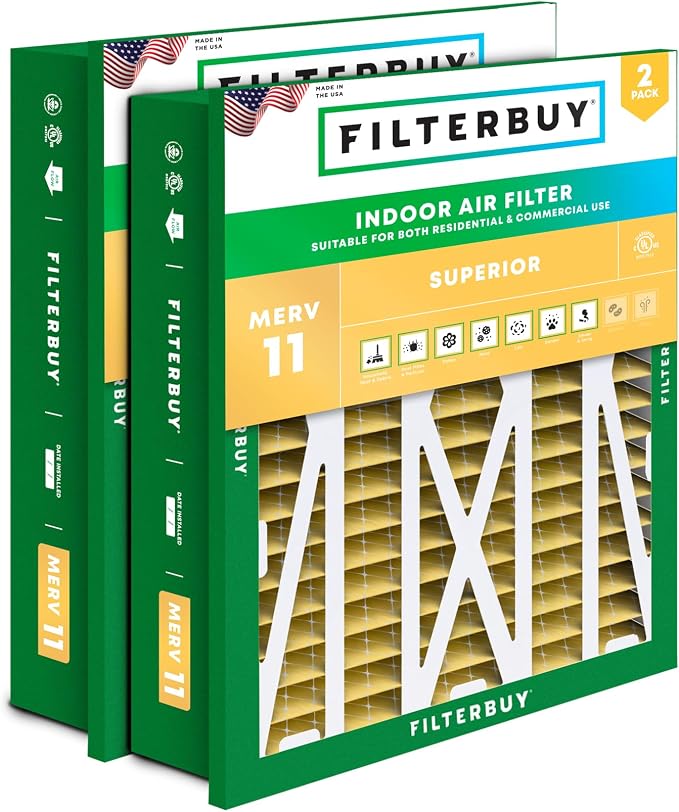 Filterbuy 20x20x5 Air Filter MERV 11 Superior Pet & Allergy Defense, by Filterbuy