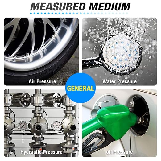 MEANLIN MEASURE 0~60Psi Plastic Frame 1/4" NPT Start and Clean Filter Pressure - Image 8