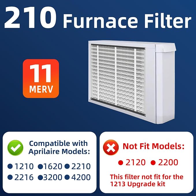 2 Pack 210 Replacement Air Filter, MERV 11, Actual Size: 20.47"x25.6"x3.94" - Image 2