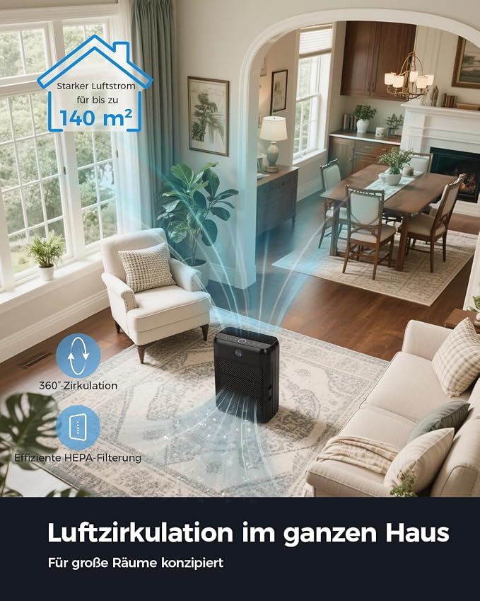 Slevoo Air Purifier for Home Large Room, H13 True HEPA Filter Air Purifiers & 3 - Image 8