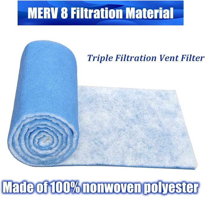 Air Vent Filters Roll, MERV 8 Triple Filtration Vent Filter Material - Image 3