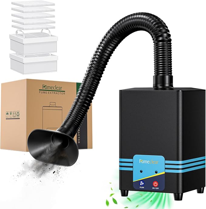 FumeClear FC-2001S Solder Fume Extractor, 128 to 168m³/h Strong Suction by One-StopAirPurificationSolution