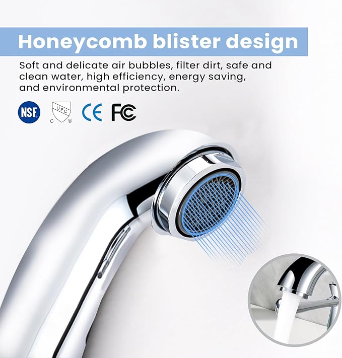 Touchless Bathroom Faucet for 3 Holes 3 Handles, Controlling Temperature & Adjustable Water Flow, Short & Long Induction Modes, Auto Motion Sensor Bathroom Faucet Set (29183 Chromed)