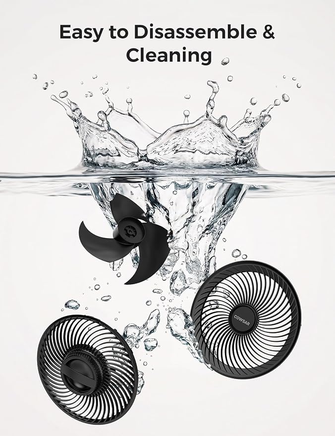 COWSAR Standing Fan for Bedroom, 20dB Quiet Floor Fan, 150°+120°Auto - Image 8