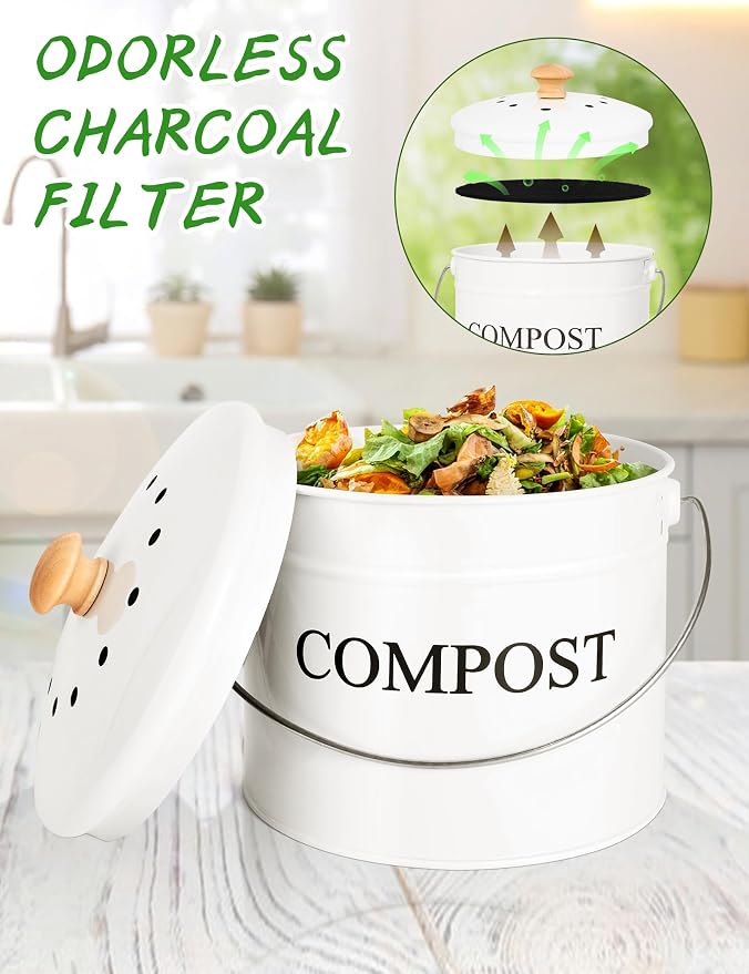 Compost Bin - 1 Gallon Countertop Composter - Image 2