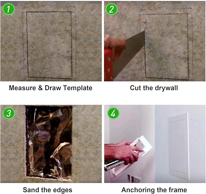 Plumbing Access Panel for Drywall 4 x 6 Inch Plastic Access Door Removable Wall Access Panel Ceiling Reinforced Hinged Durable White