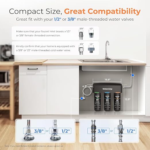 Waterdrop WD-TSA-UF 0.01 μm Ultra Filtration Under Sink Water Filter, Under - Image 7