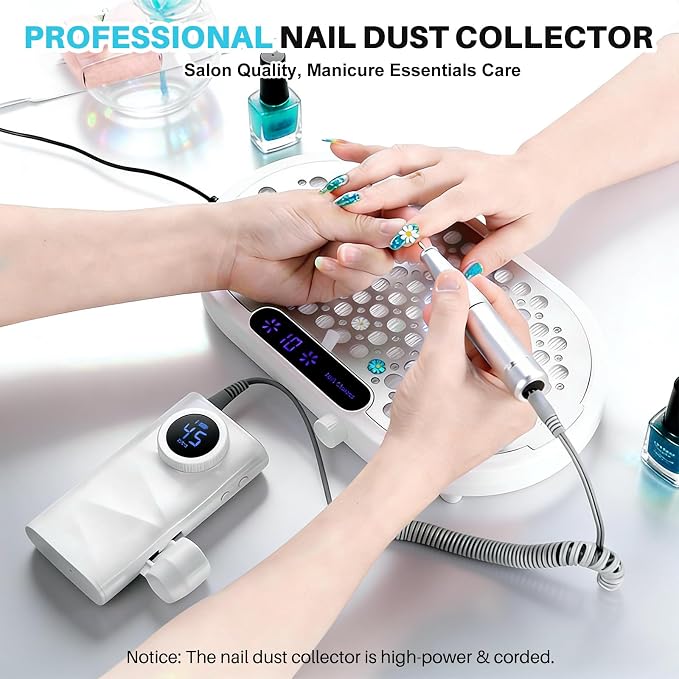 Nail Dust Collector, 1600PA Professional Nail Vacuum Dust Collector Fan - Image 3