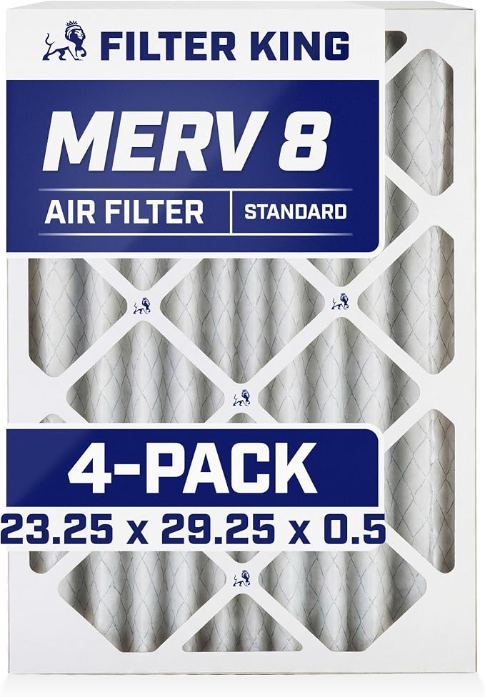 Filter King 23.25x29.25x0.5 Air Filter | 4-PACK | MERV 8 HVAC Pleated A/C by FilterKing
