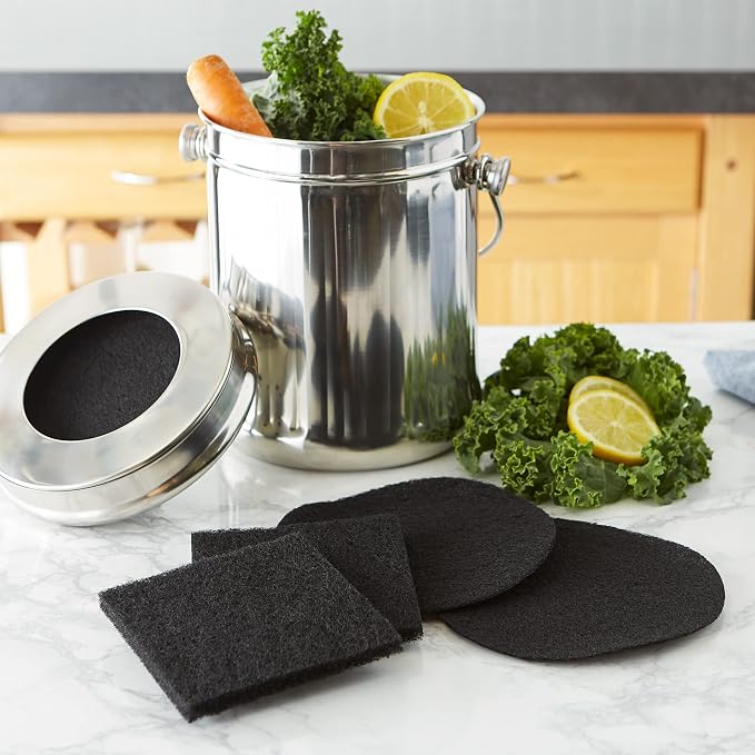 RSVP International Charcoal Compost Bin Filter 2-Piece Set Helps Keep Kitchen - Image 3
