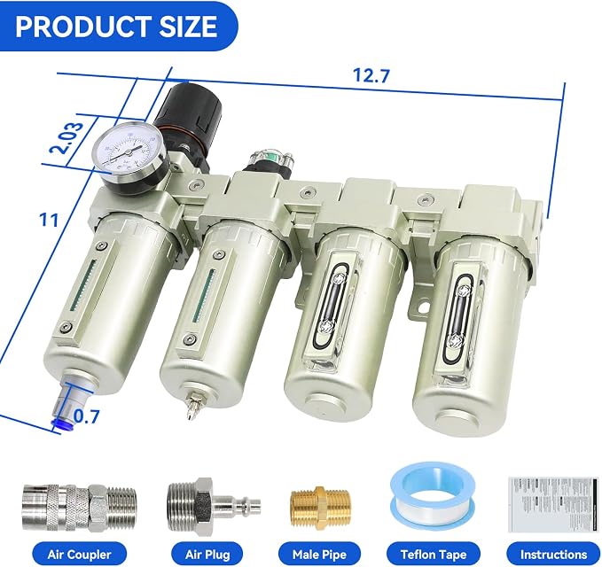 1/2" NPT Industrial Grade 4 Stage Air-Dryer-for-Compressor, - Image 2