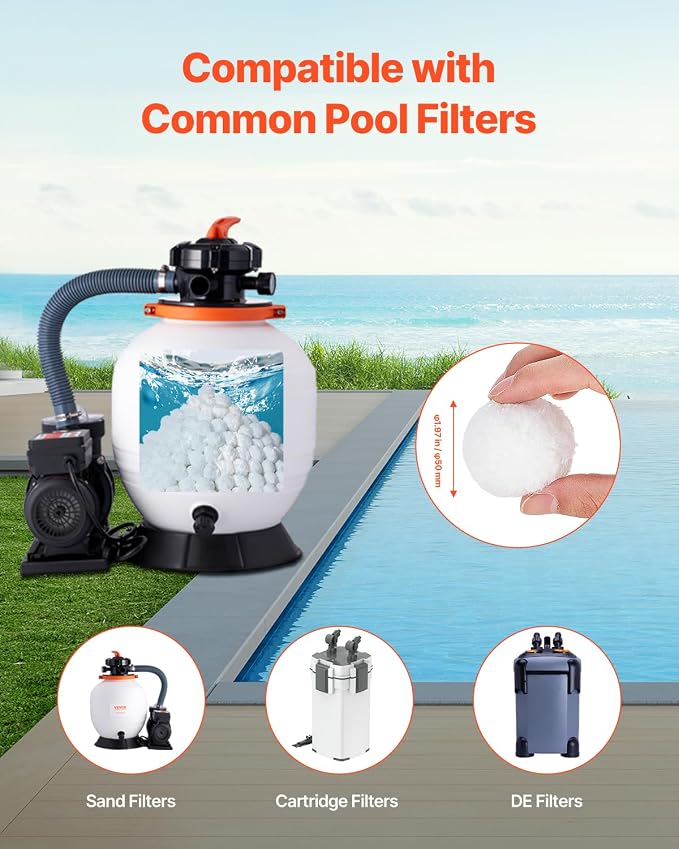 VEVOR Pool Filter Balls for Sand Filter, 4.6 lbs, Filter Balls Replace Pool - Image 5