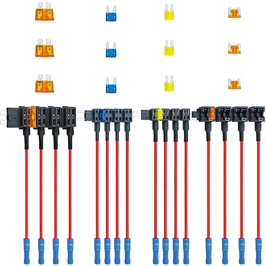 16Pcs Add a Circuit Fuse Tap Kit, Automotive 12V Electrical Adapter Assortment by Tallsocne