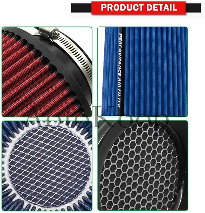 Premium Cone Air Filter, Clamp-on 3" Inlet Mesh Top High Airflow Engine - Image 4