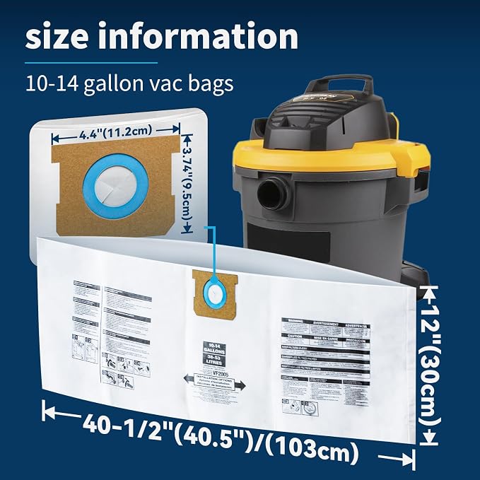 for Shop Vac Bags 10-14 Gallon, Type F 90662 9066200 9066233; Type I 90672 - Image 4
