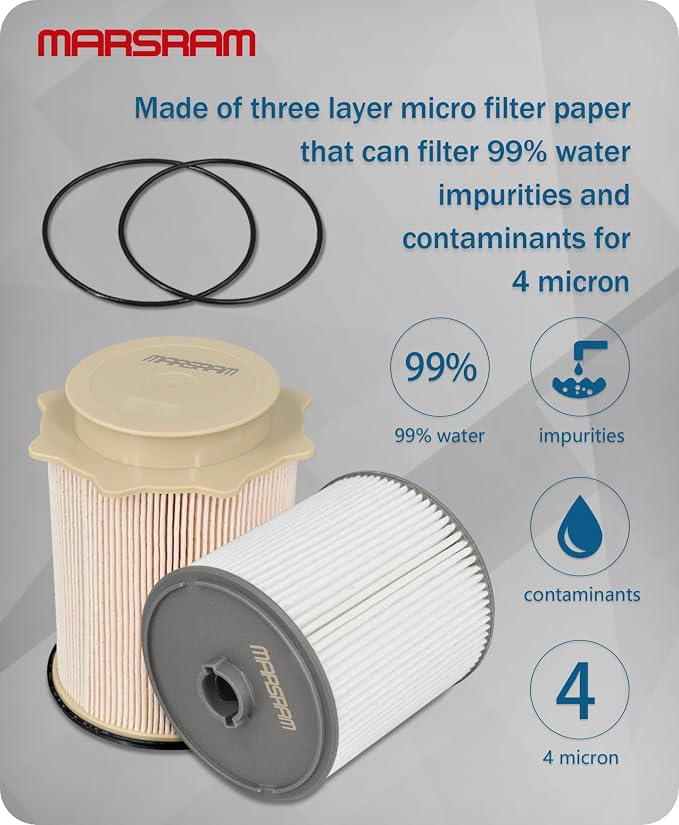 Marsram 6.7 Cummins Fuel Filter Water Separator Set fits - Image 3