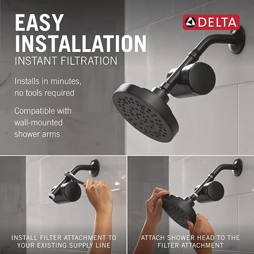 Delta Faucet Clarifi Standard Shower Filter Attachment Matte Black - Image 4