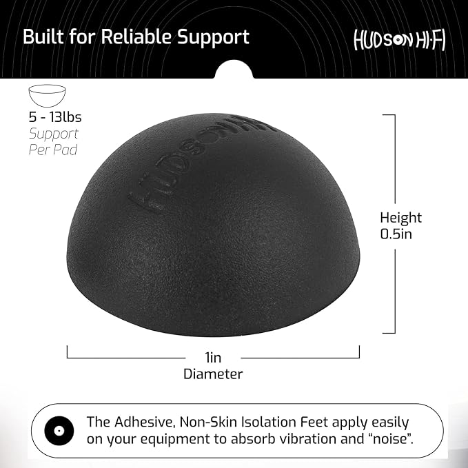 Hudson Hi-Fi Speaker Isolation Feet – Adhesive Silicone Anti-Vibration Pads - Image 6