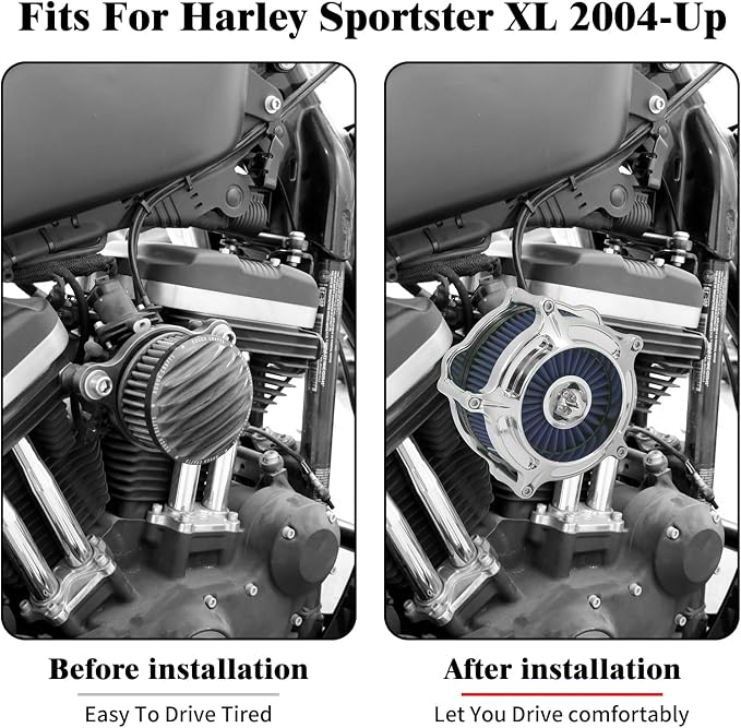HDBUBALUS Motorcycle Air Filter Air Cleaner Intake System Cleaner Fit - Image 2