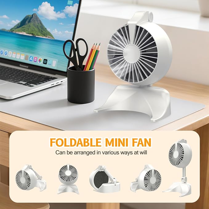 Foldable Air Purifier with 3 Replaceable Filters, 2 in 1 Desktop Electric Smoke - Image 4