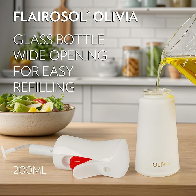 FLAIROSOL OLIVIA Oil Sprayer for Cooking, 200ml Glass Olive Oil Sprayer - Image 7