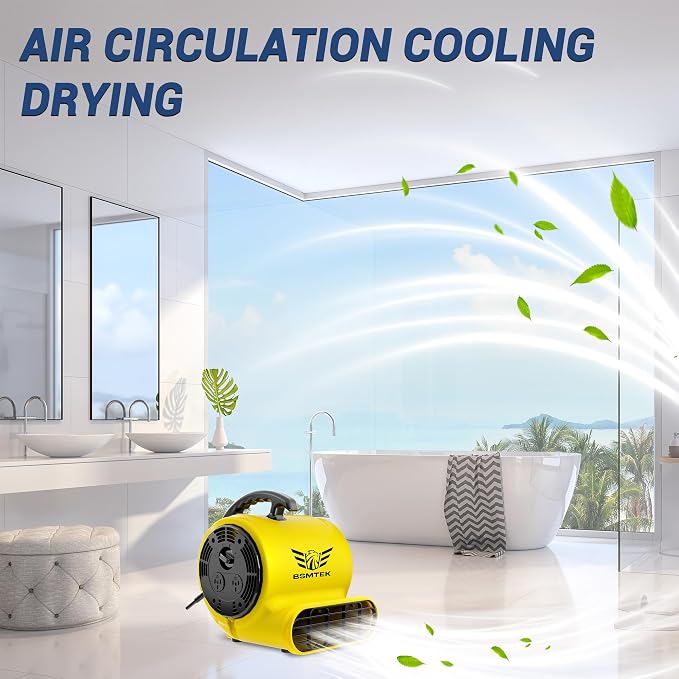 Air Mover Blower Fan, Industrial 1/2HP 2500CFM Monster Floor Blower Carpet - Image 7