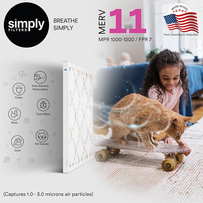 Simply 12x20x1 Air Filter, Merv 11, 12 Pack, - Image 2