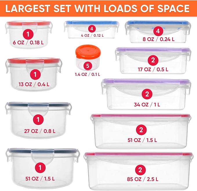 RockBerry 50 Pcs Large Food Storage Containers - Image 2