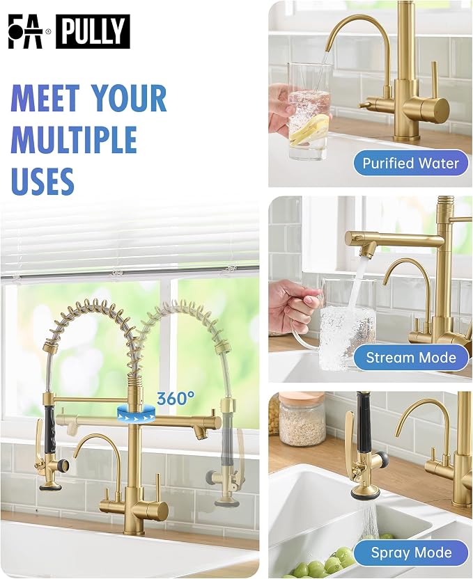Fapully Commercial 3 Way Kitchen Faucets - Image 5