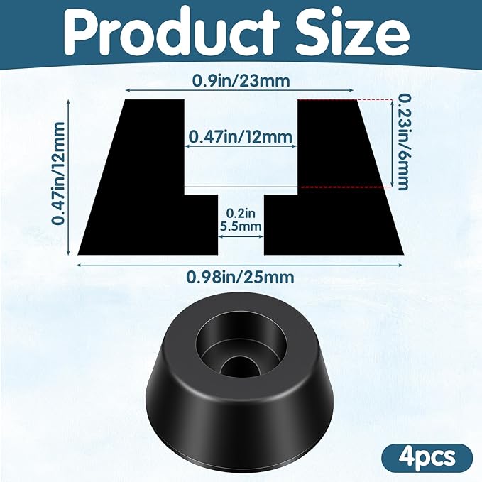 4 Pack Isolation Pads for Air Compressor- Rubber Feet Anti Vibration - Image 2