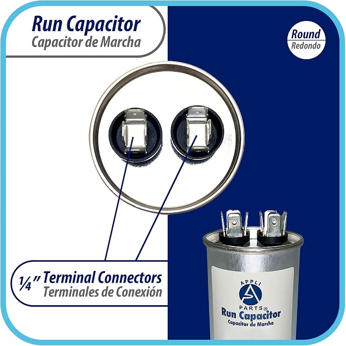 Appli Parts Run Capacitor for ac 50 Mfd uF 370 VAC or 450 VAC CBB65 Round - Image 4
