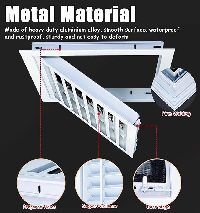 Louvered Vent/Access Panel, Decorative Removable Grille Filters Covers - Image 4