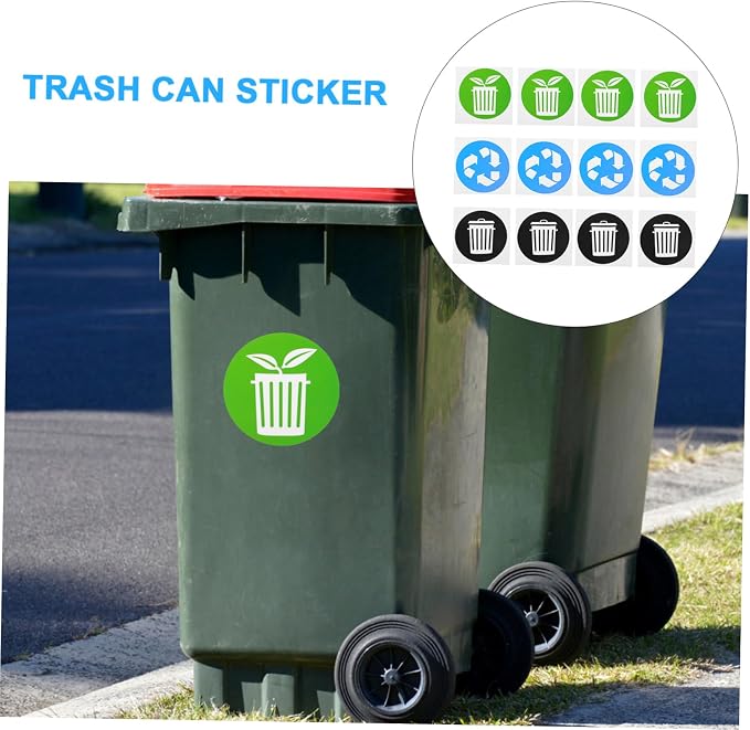 12pcs Garbage Classification Stickers Self-Adhesive Trash Can Labels - Image 6