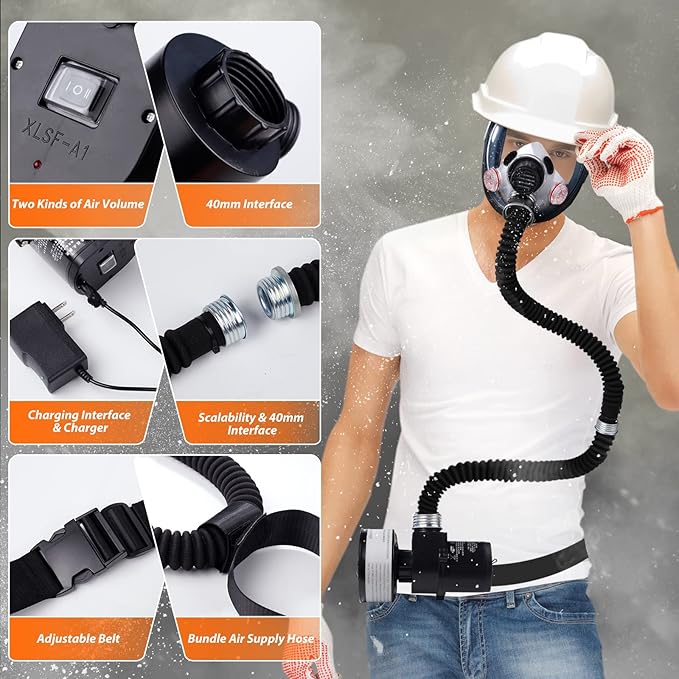 HANUU Reusable PAPR Respirator, Portable PAPR Respirator System - Image 2