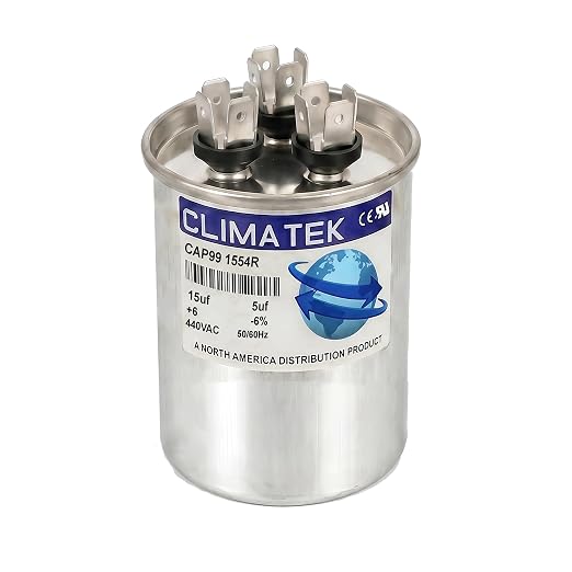 ClimaTek 15 + 5 MFD 370/440 Volt Dual Run Capacitor CAP99-1554R | 15/5 VAC | by ClimaTek