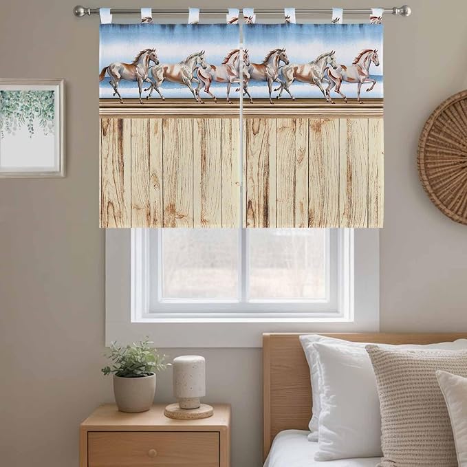 Western Horse Bedroom Curtains 63 Inch Length, Window Curtains Tab Top - Image 9