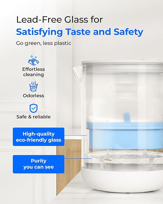 Waterdrop Glass Alkaline Water Filter Pitcher - Image 4