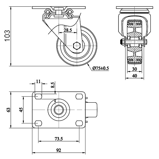 Finnhomy 3 Inch Swivel Casters Wheels Set of 4 Heavy Duty Plate Casters Premium - Image 7