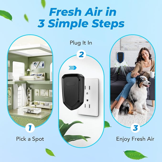 Air Ionizers Plug In Negative Ion Air Purifiers Quiet Air Freshener - Image 6