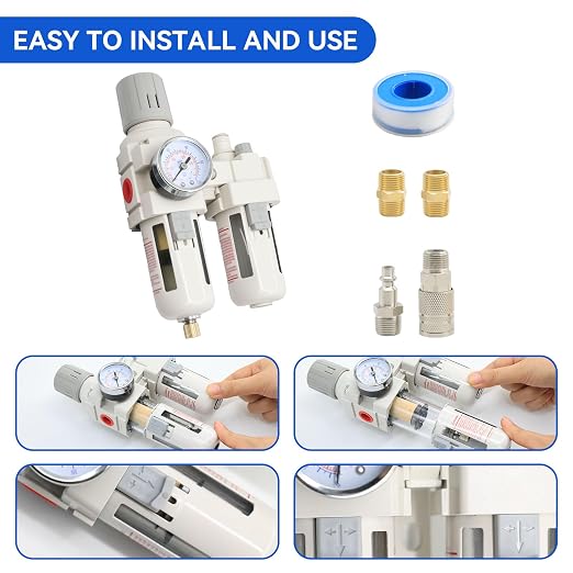 3/8"-Air-Dryer-for-Compressor, Air-Compressed-Filter-Regulator Lubricator Combo - Image 5