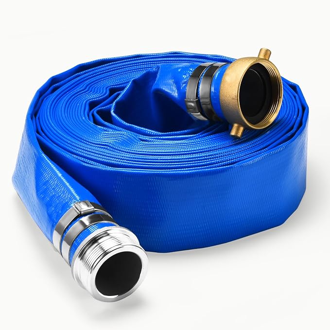 1.5" x 50 ft Discharge Hose for Swimming Pools, Heavy Duty PVC Lay Flat Water by Unknown