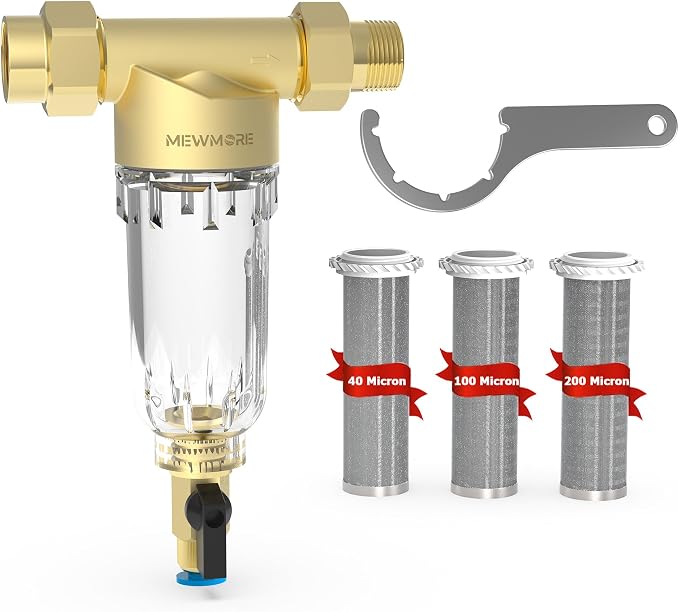 GFC40 Garden Hose Filter with 3/4" GHT Connector, 40 & 100 & 200 Micron by MewMore
