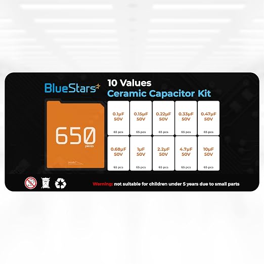 BlueStars 10-Value Ceramic Capacitor Assortment Kit - Image 2