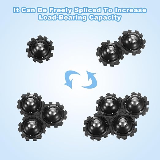 uxcell 12Pcs Mini Self Adhesive Caster Wheels, 1.02" x 0.47" 360° Rotation - Image 5