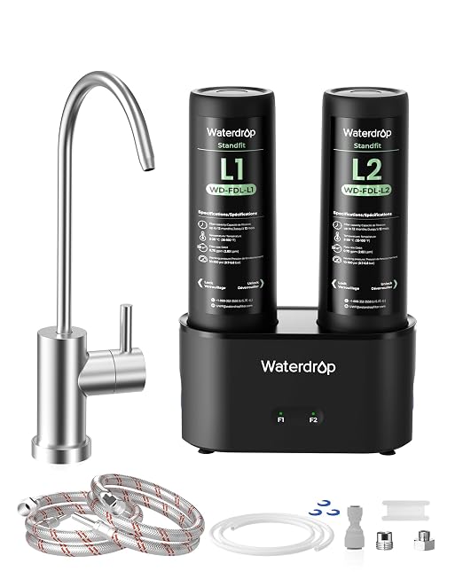 Waterdrop DLG-L Under Sink Water Filter, 2 Stage Under Sink Water Filtration by Waterdrop