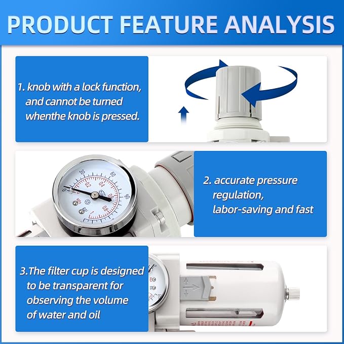 Industrial 1/2" NPT 3 Stage Air Drying System, Coalescing Filter, Particulate - Image 5