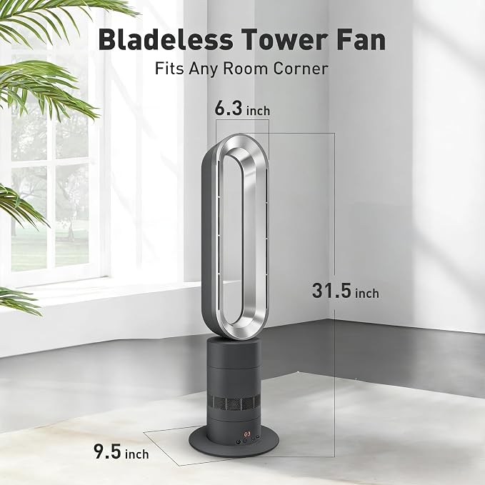 TP18Pro Bladeless Tower Fan and Heater Combo, 71° Oscillation, 35 dB Low Noise - Image 2