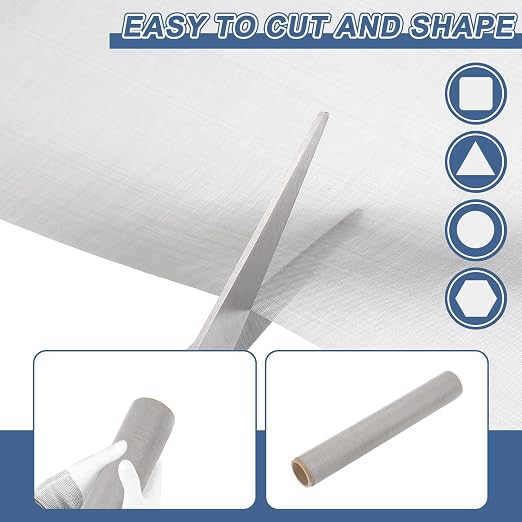 uxcell 300 Mesh 79" x 12" Woven Wire Mesh, 304 Stainless Steel Air Vent Filter - Image 4